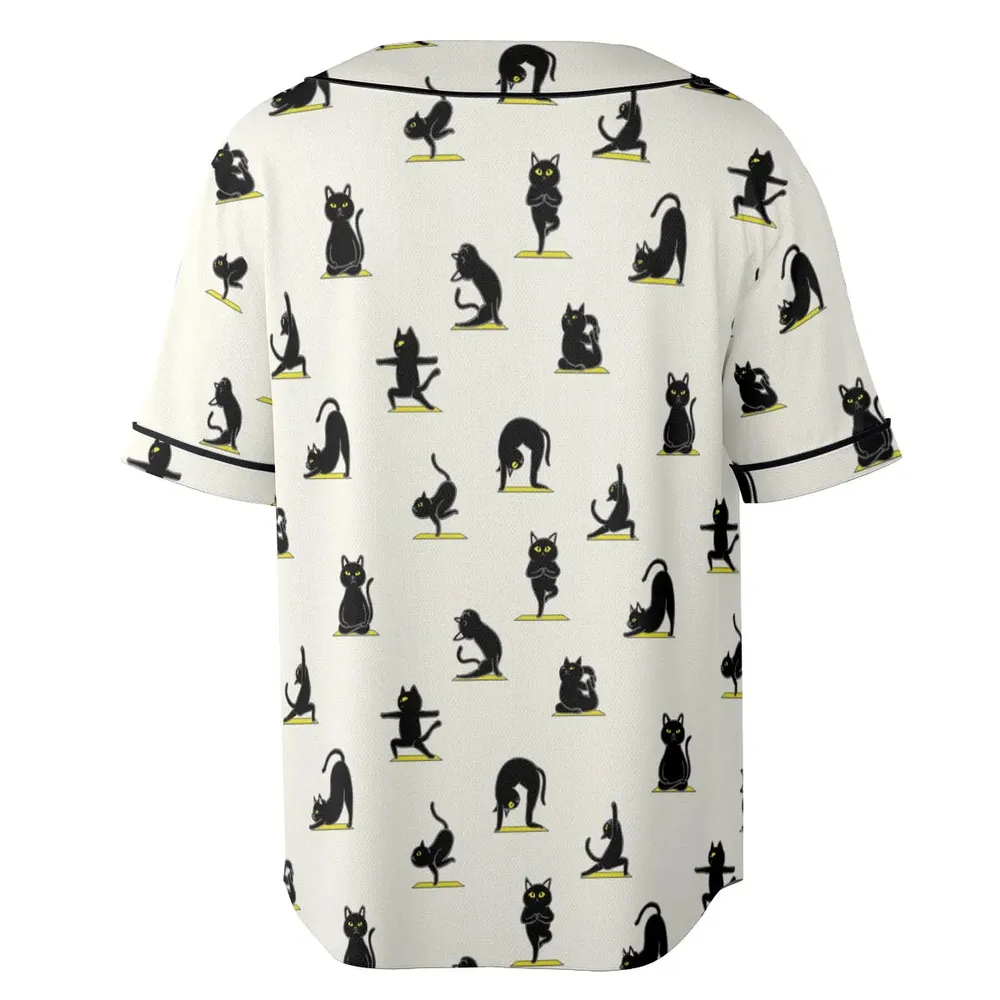 Bombay Cat Yoga Pattern Unisex Baseball Jersey - 4