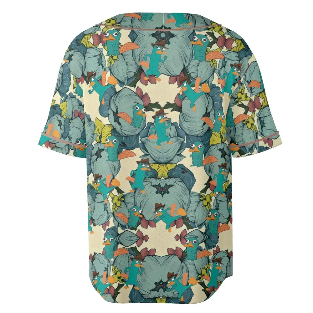 Perry The Platypus Phineas and Ferb Unisex Baseball Jersey - 4