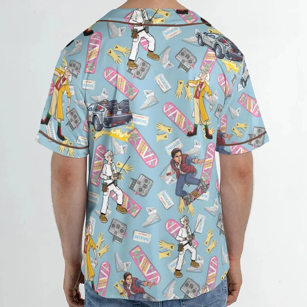 Marty McFly Dr. Emmett Brown Back To The Future Unisex Baseball Jersey - 2
