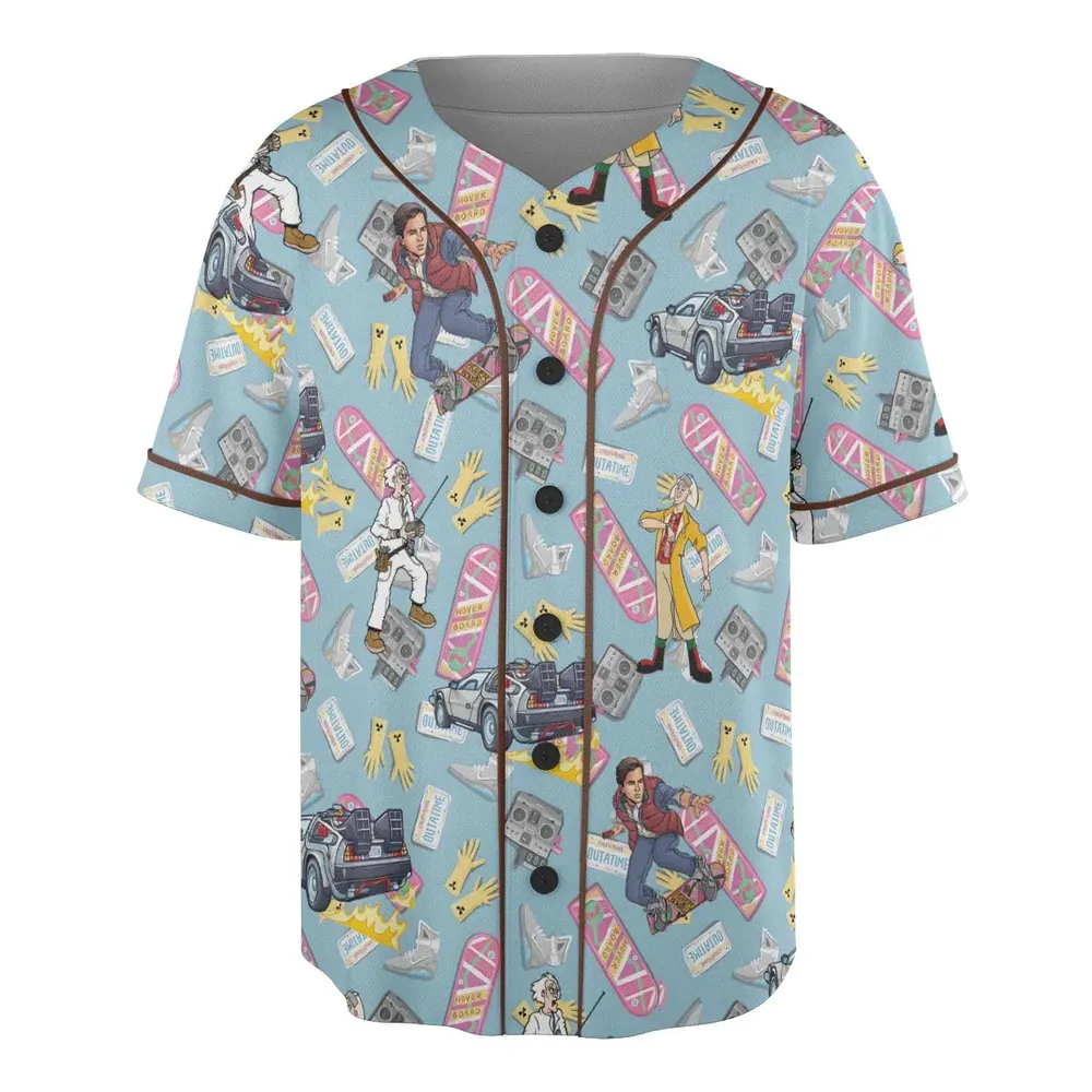 Marty McFly Dr. Emmett Brown Back To The Future Unisex Baseball Jersey - 3