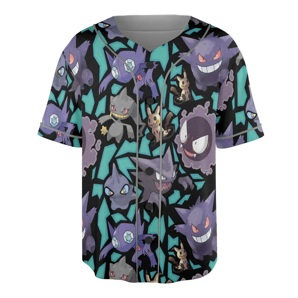 Ghost Type Pokemon Unisex Baseball Jersey - 3