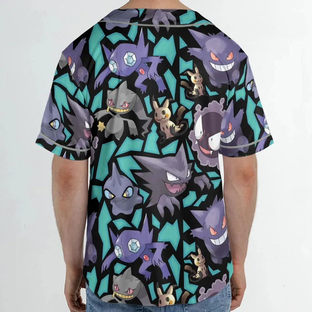 Ghost Type Pokemon Unisex Baseball Jersey - 2