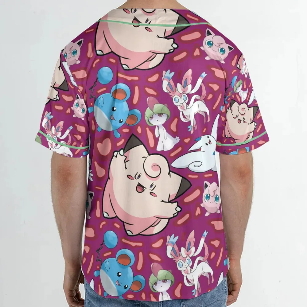 Fairy Type Pokemon Unisex Baseball Jersey - 2