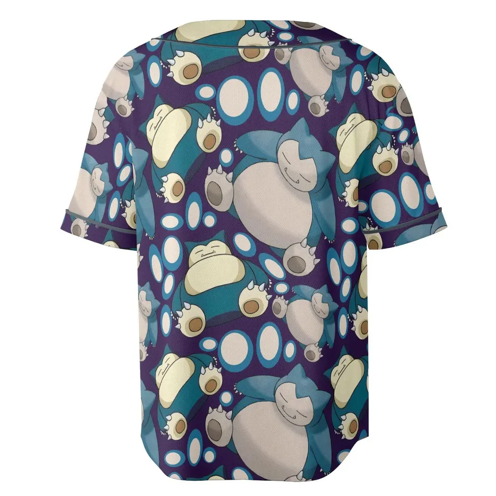 Snorlax Pokemon Unisex Baseball Jersey - 4