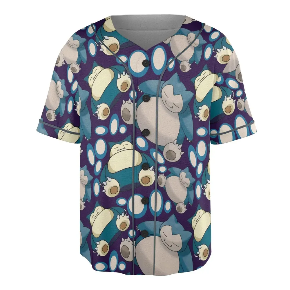 Snorlax Pokemon Unisex Baseball Jersey - 3
