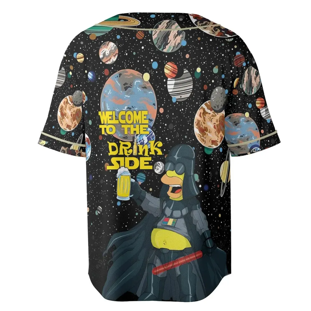 Simpson Darth Vader Welcome To The Drink Side Unisex Baseball Jersey - 4