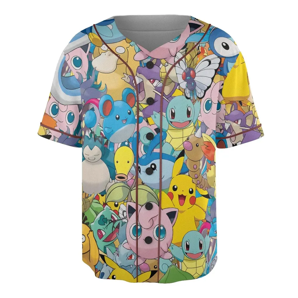 Magical Creatures Pokemon Unisex Baseball Jersey - 3