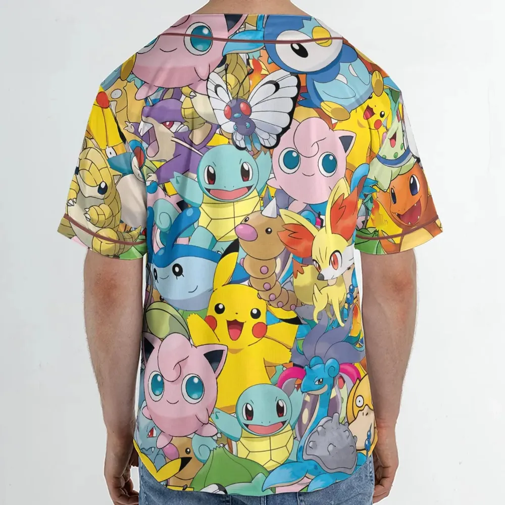 Magical Creatures Pokemon Unisex Baseball Jersey - 2