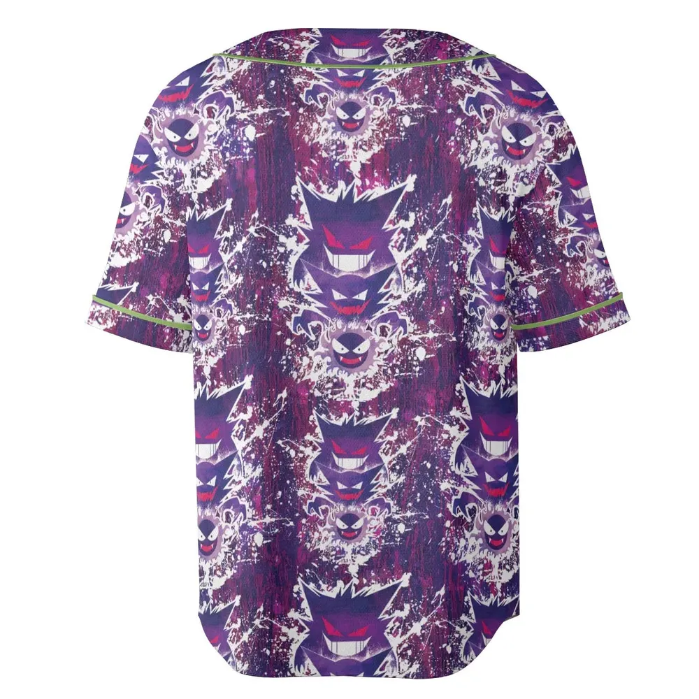 Ghostly Evolution Ghastly Haunter Gengar Pokemon Hawaiian Unisex Baseball Jersey - 4