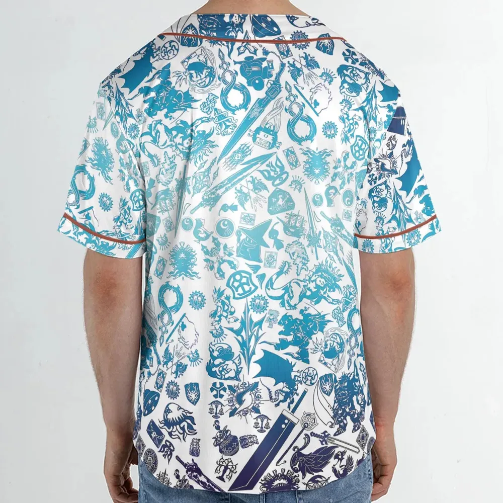Blue Moggle Final Fantasy Unisex Baseball Jersey - 2