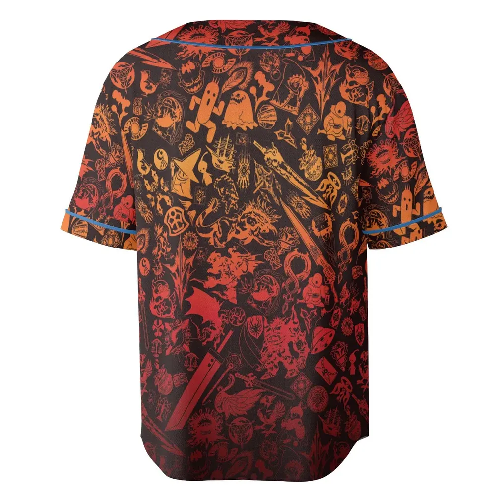 Red Moggle Final Fantasy Unisex Baseball Jersey - 4
