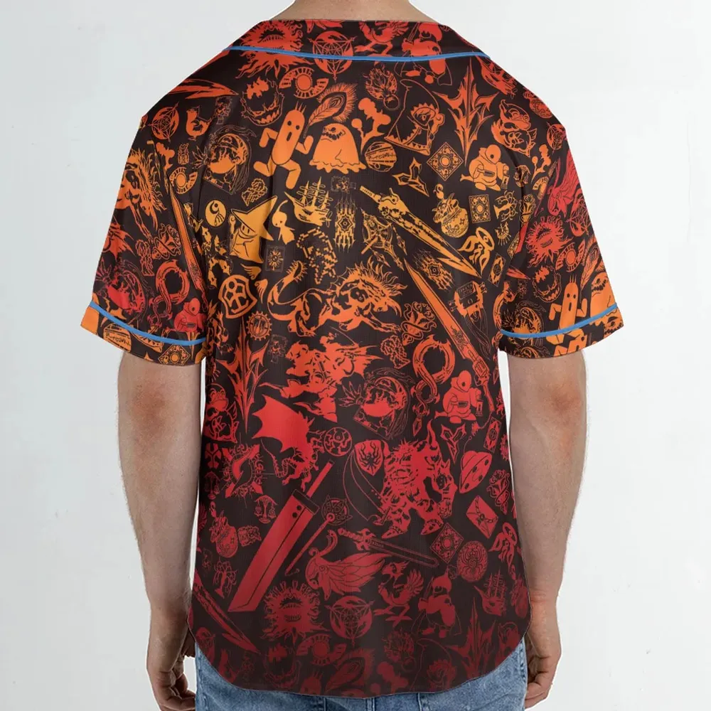 Red Moggle Final Fantasy Unisex Baseball Jersey - 2