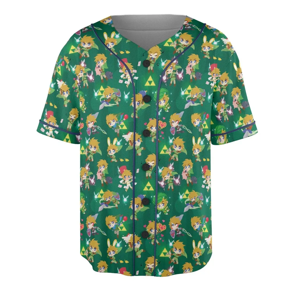 Cute Link Posing The Legend Of Zelda Unisex Baseball Jersey - 3