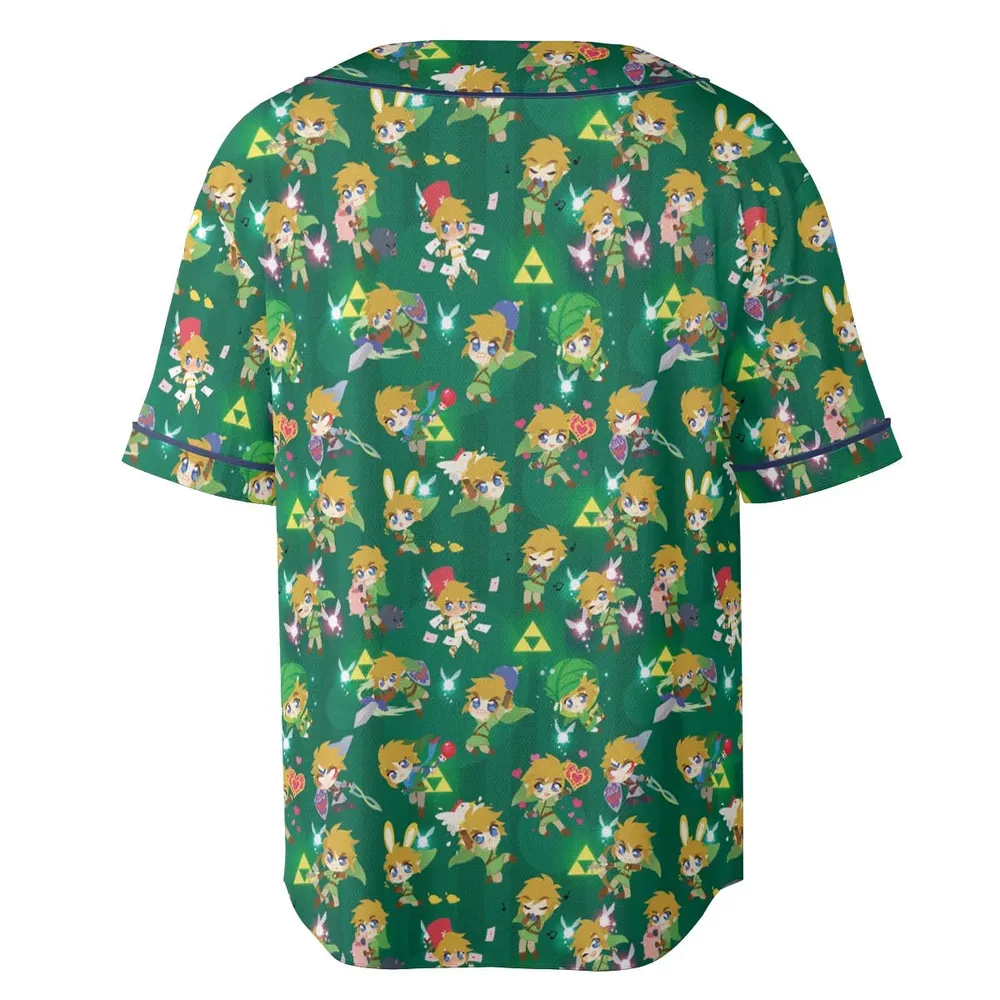 Cute Link Posing The Legend Of Zelda Unisex Baseball Jersey - 4