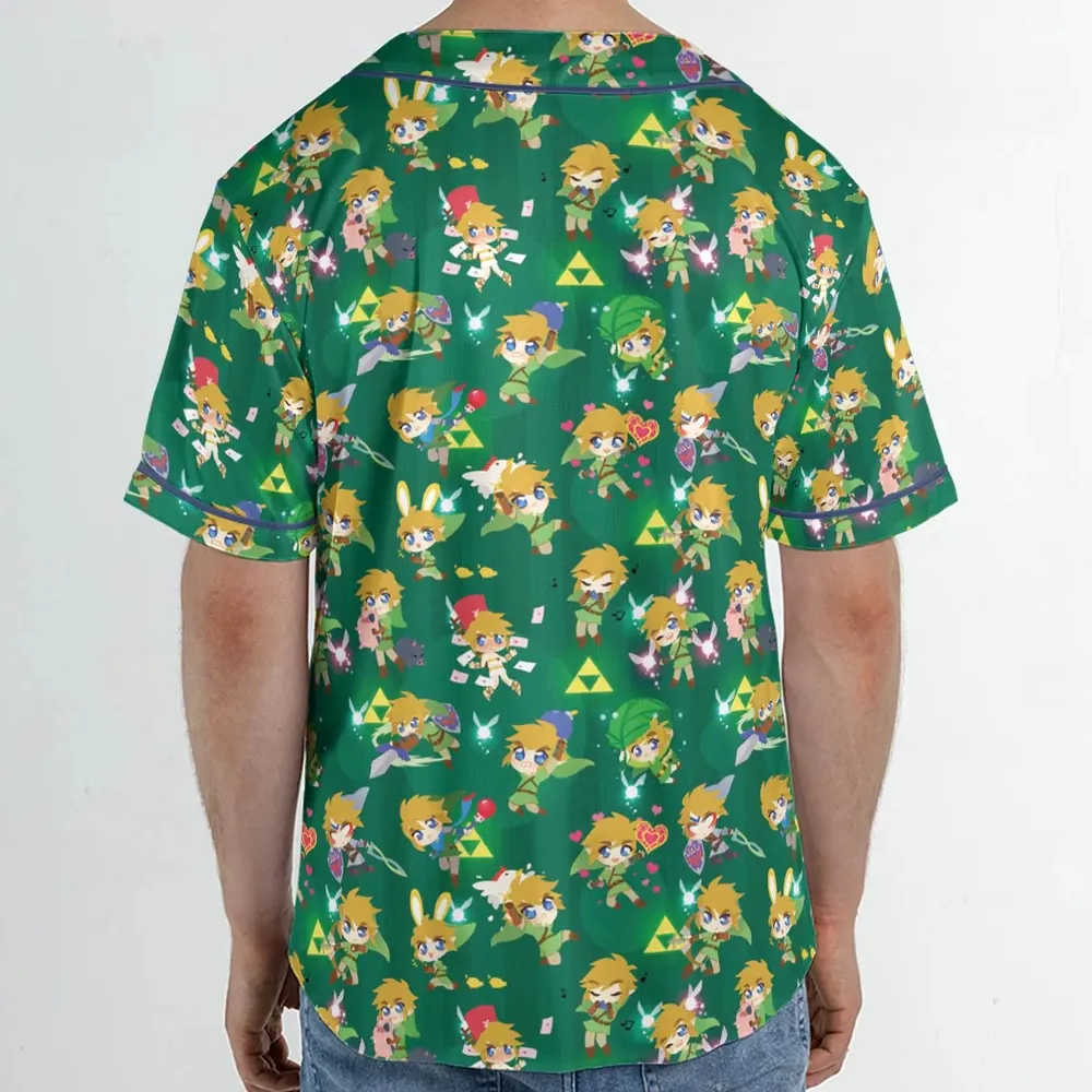 Cute Link Posing The Legend Of Zelda Unisex Baseball Jersey - 2