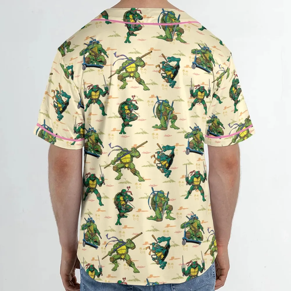 TMNT Characters Weapon Pattern Unisex Baseball Jersey - 2
