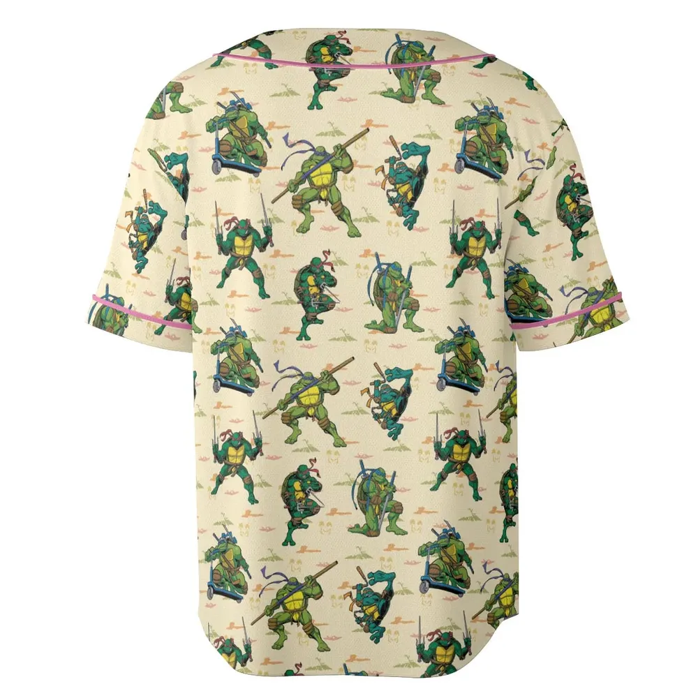 TMNT Characters Weapon Pattern Unisex Baseball Jersey - 4
