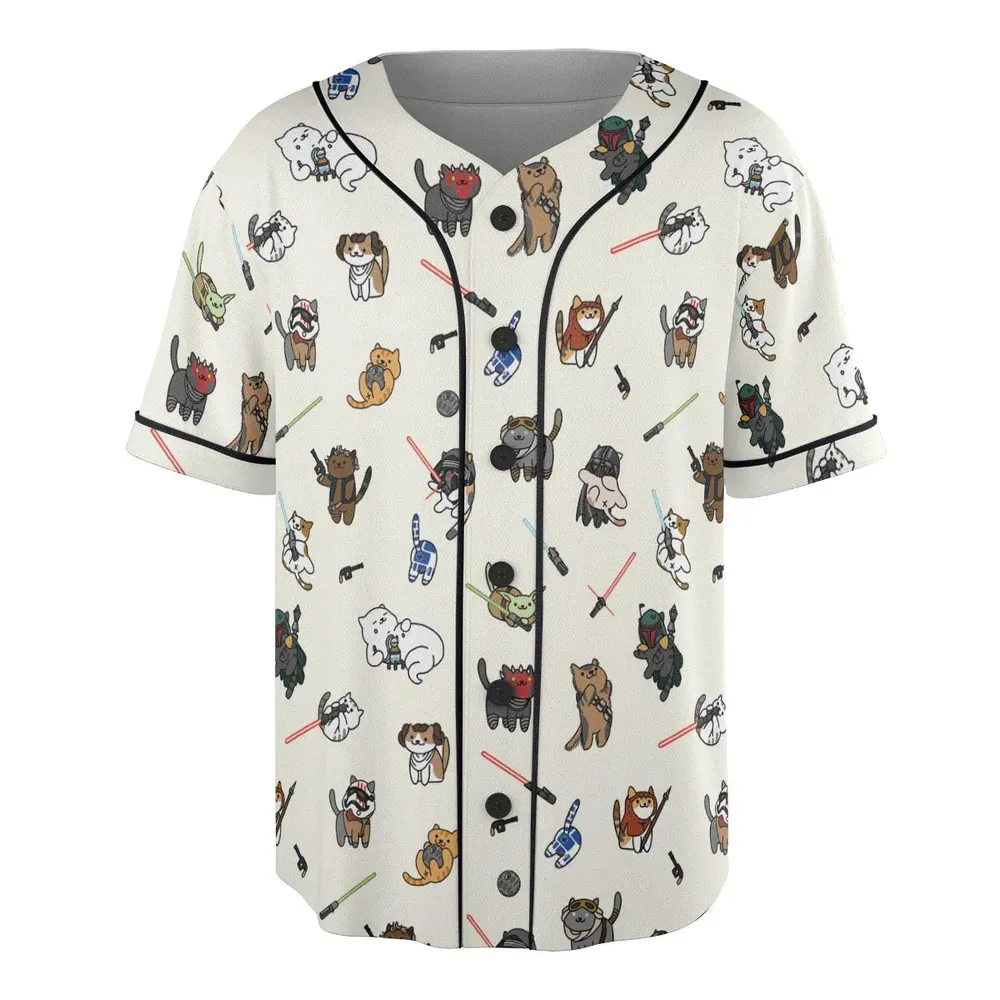 Star Wars Characters As Cats Unisex Baseball Jersey - 3