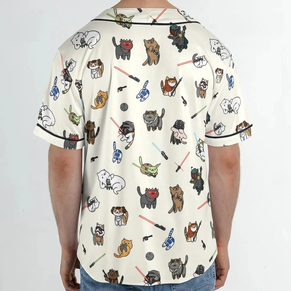 Star Wars Characters As Cats Unisex Baseball Jersey - 2