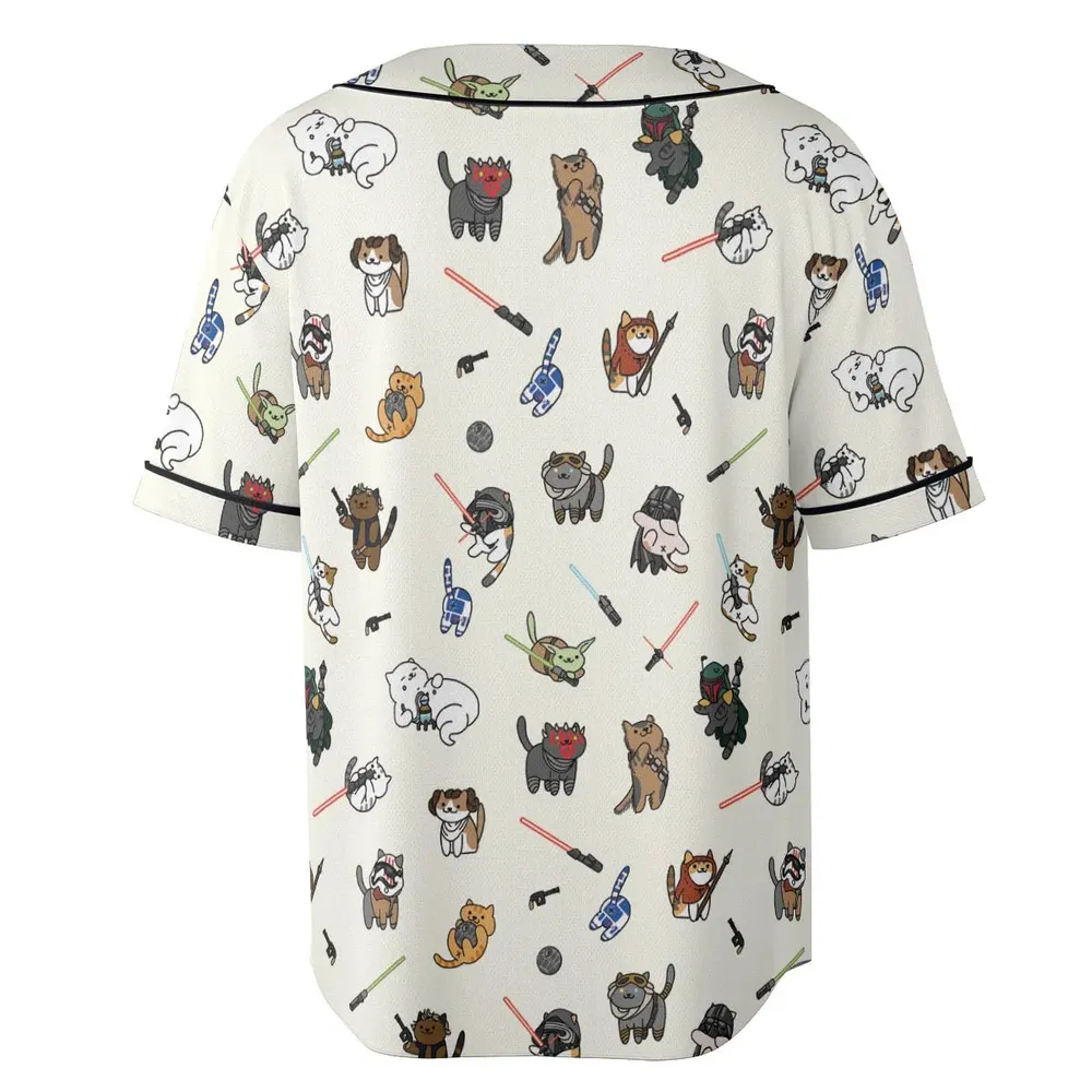 Star Wars Characters As Cats Unisex Baseball Jersey - 4