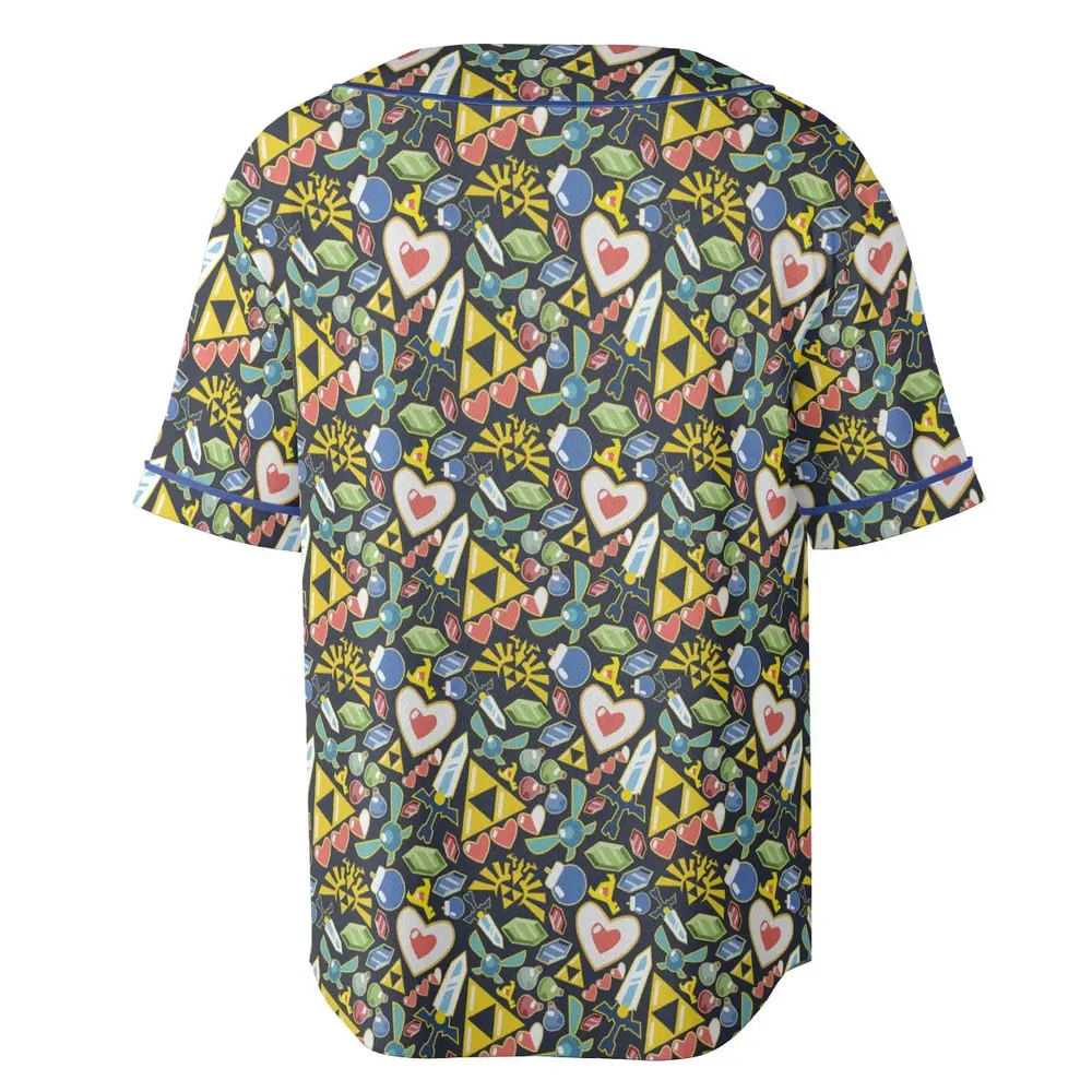 Zelda Theme Items Unisex Baseball Jersey - 4