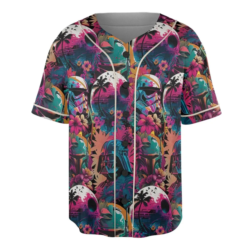 Star Wars Synthwave Unisex Baseball Jersey - 3