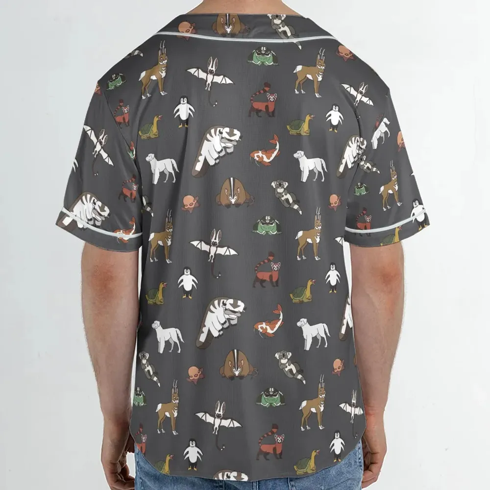 Menagerie Appa Sky Bison Momo Naga Pabu Avartar The Last Airbender Unisex Baseball Jersey - 2