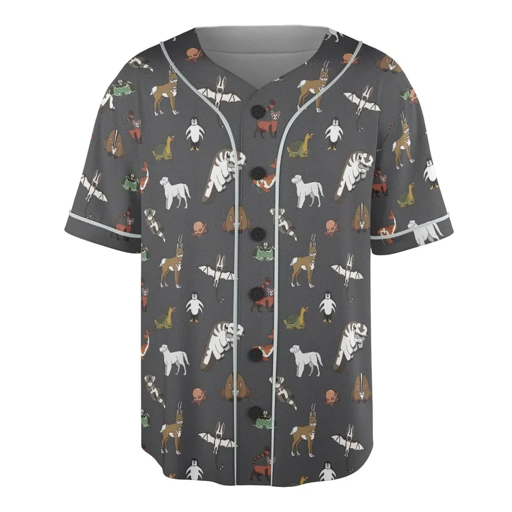 Menagerie Appa Sky Bison Momo Naga Pabu Avartar The Last Airbender Unisex Baseball Jersey - 3