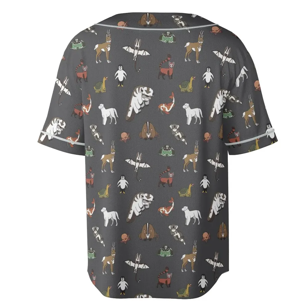 Menagerie Appa Sky Bison Momo Naga Pabu Avartar The Last Airbender Unisex Baseball Jersey - 4
