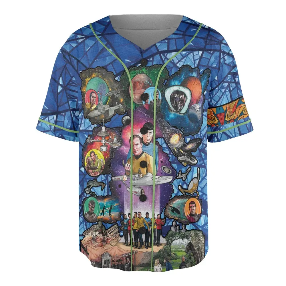 The Beginning Star Trek Pattern Unisex Baseball Jersey - 3