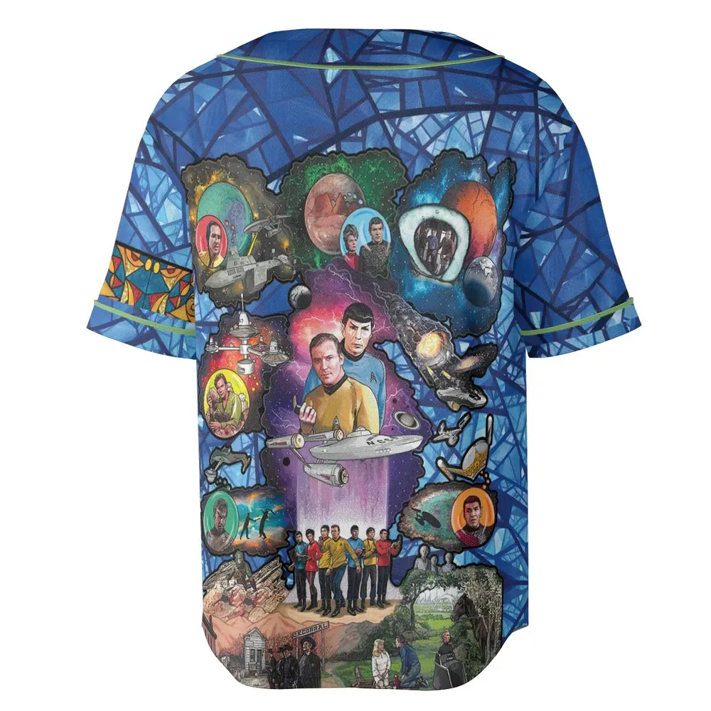 The Beginning Star Trek Pattern Unisex Baseball Jersey - 4