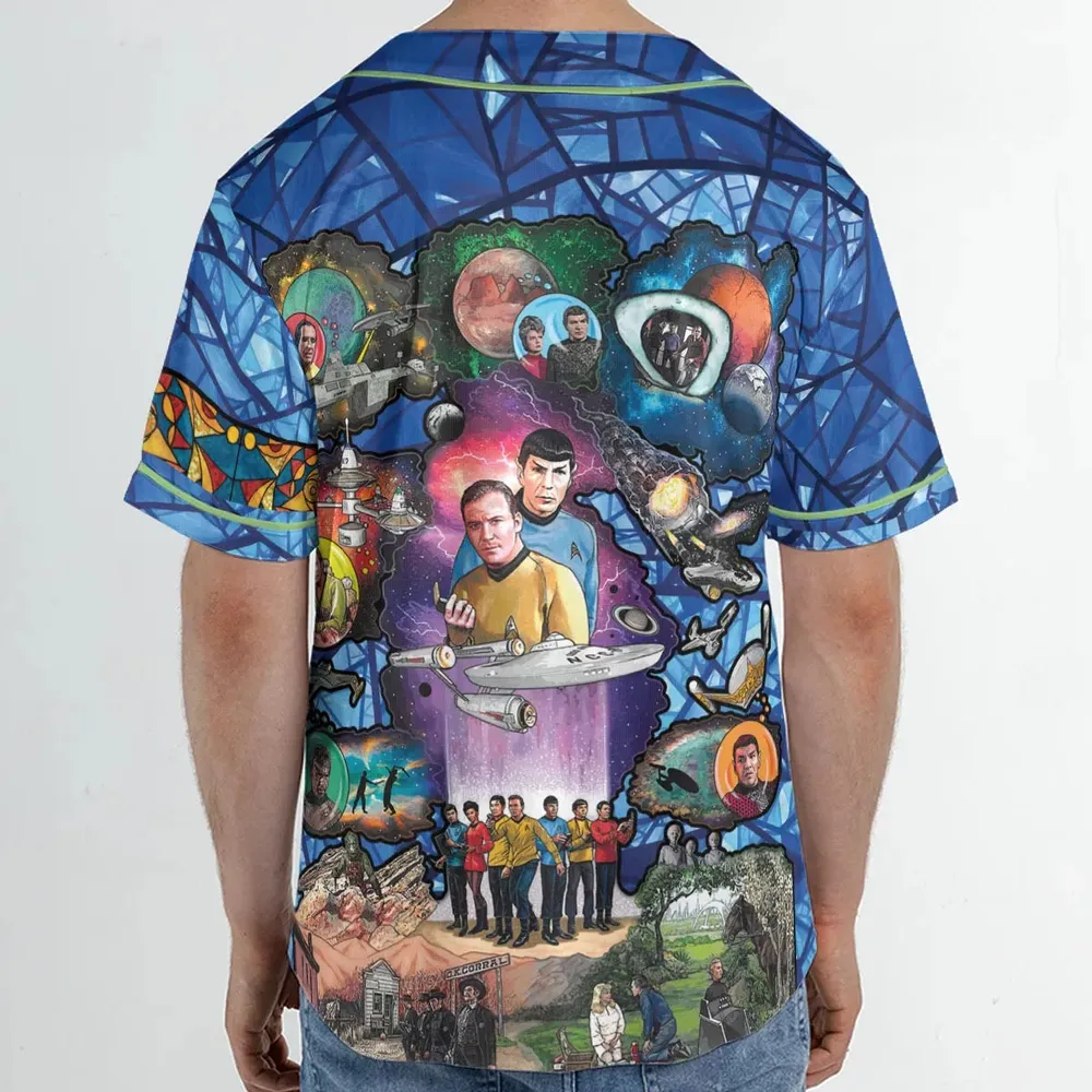 The Beginning Star Trek Pattern Unisex Baseball Jersey - 2