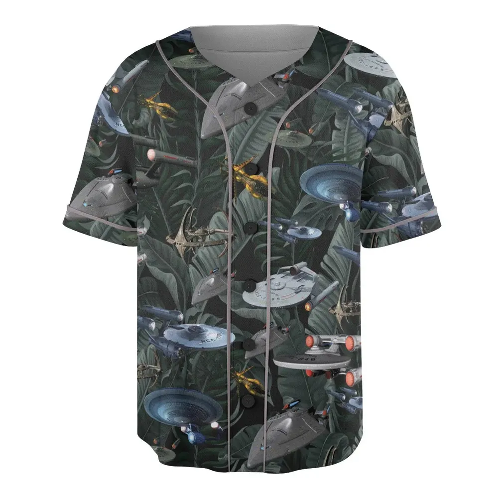 Star Trek Spaceship Pattern Unisex Baseball Jersey - 3