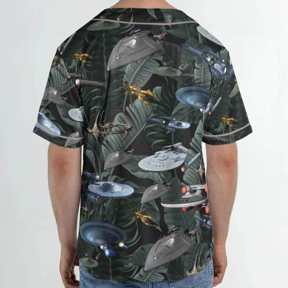 Star Trek Spaceship Pattern Unisex Baseball Jersey - 2
