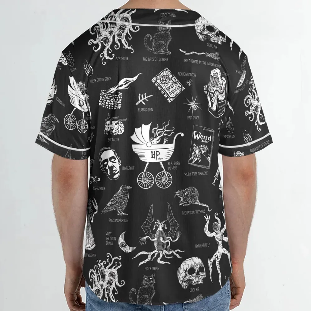 H.P. Lovecraft Monsters Unisex Baseball Jersey - 2