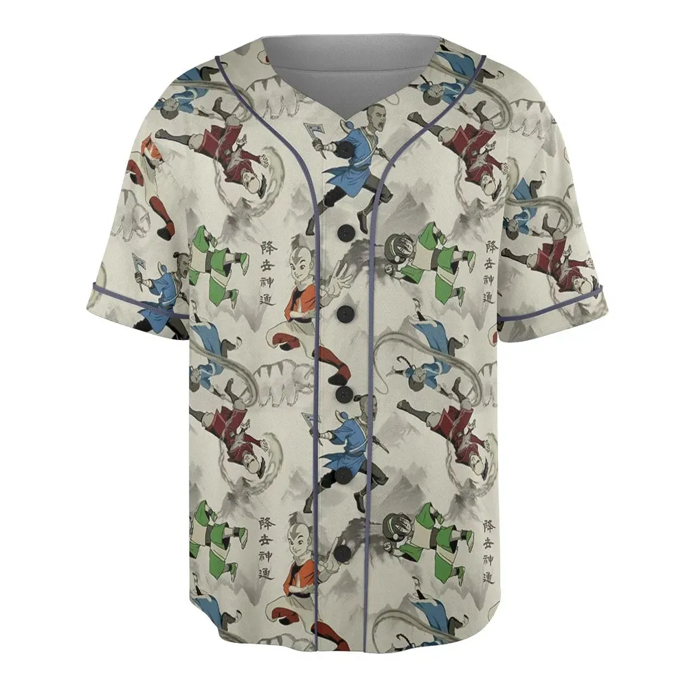 Aang Katara Toph Beifong Sokka Avatar The Last Airbender Unisex Baseball Jersey - 3