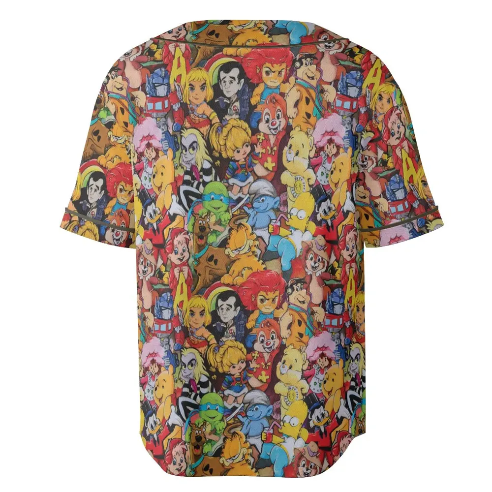 Old Cartoon Characters Unisex Baseball Jersey - 4