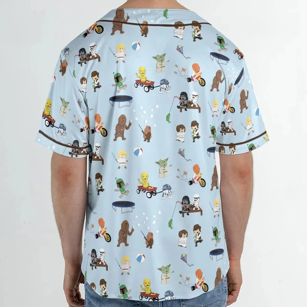 Go Fishing with Star Wars Characters Unisex Baseball Jersey - 2