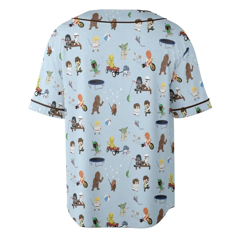 Go Fishing with Star Wars Characters Unisex Baseball Jersey - 4