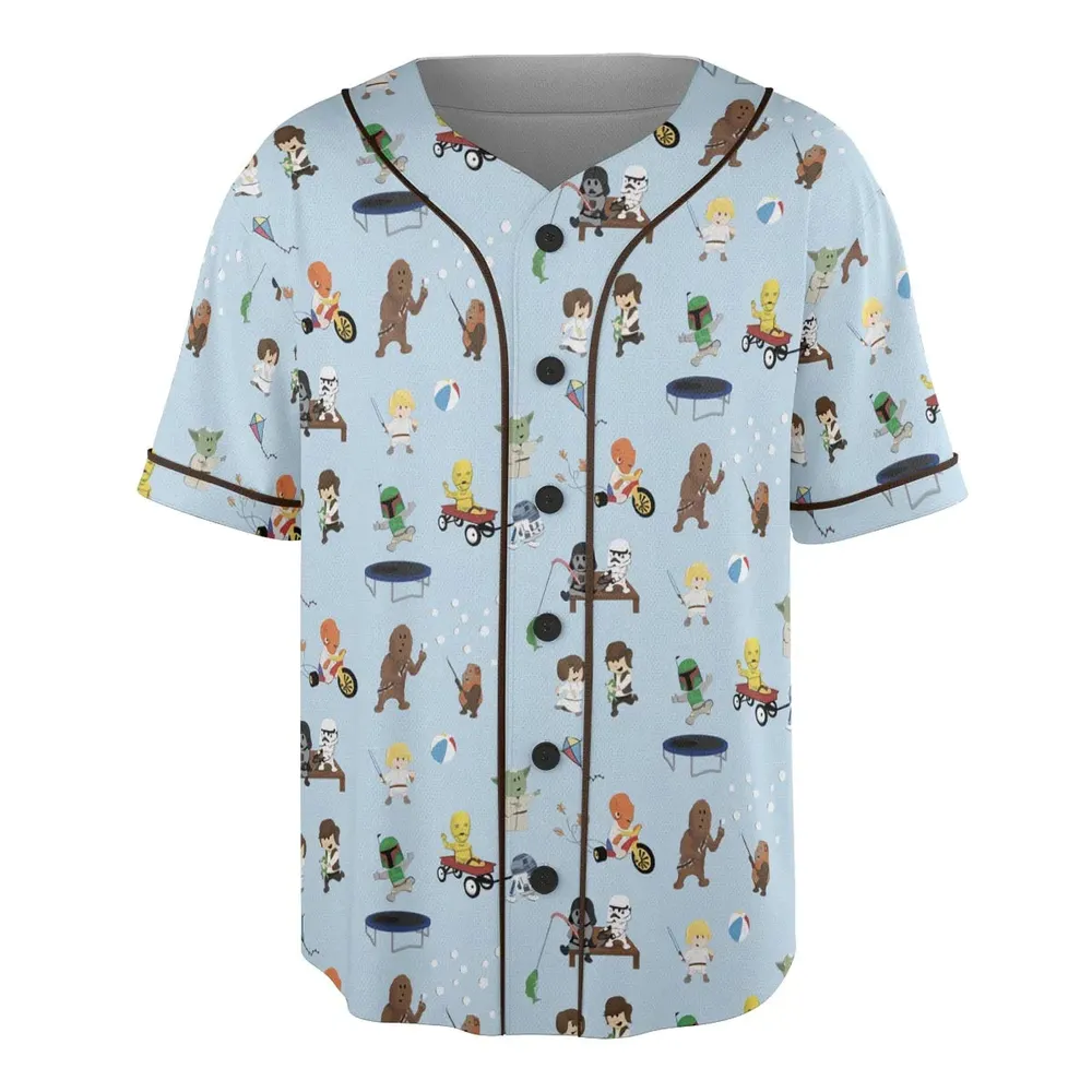 Go Fishing with Star Wars Characters Unisex Baseball Jersey - 3