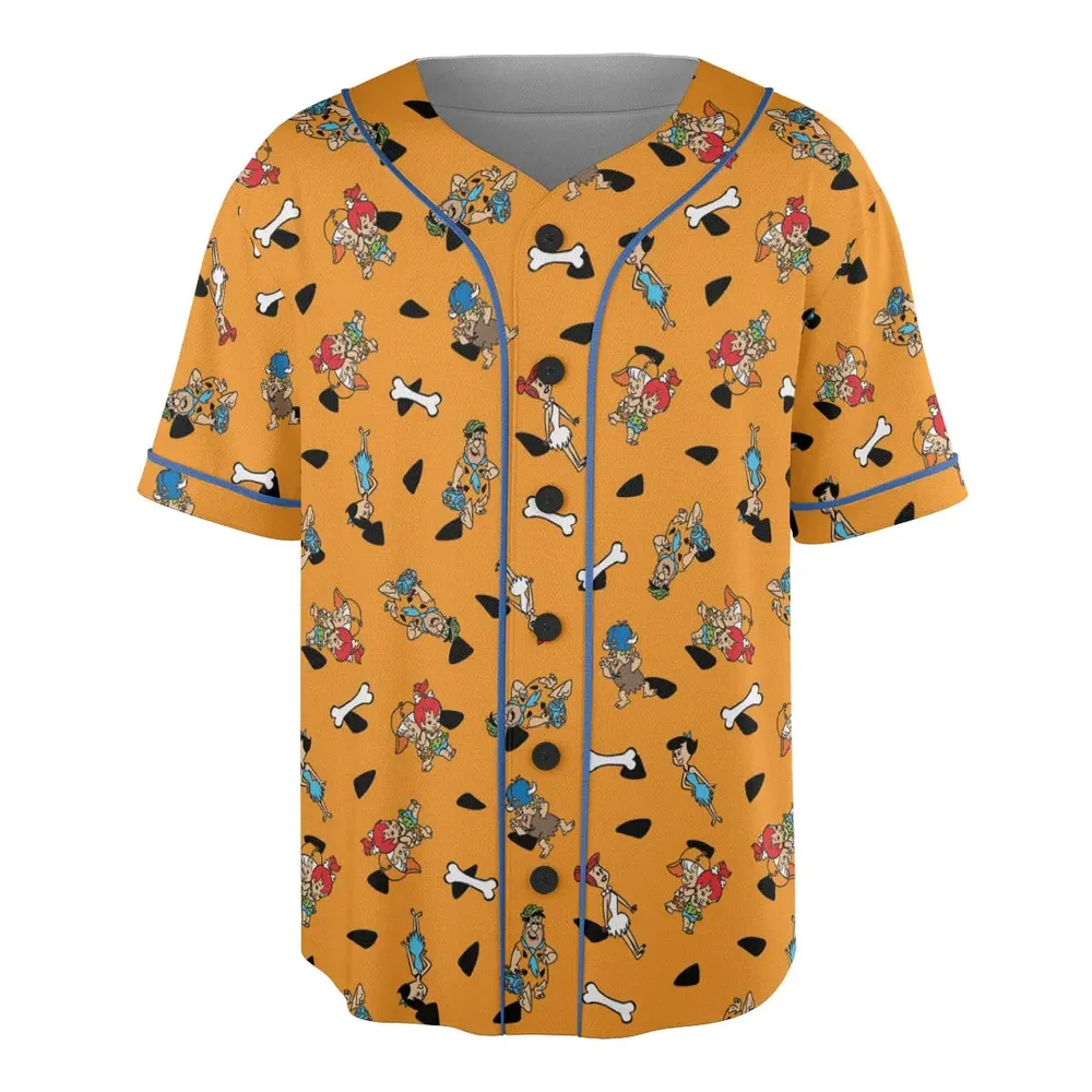 Stone Age The Flintstones Characters Unisex Baseball Jersey - 3