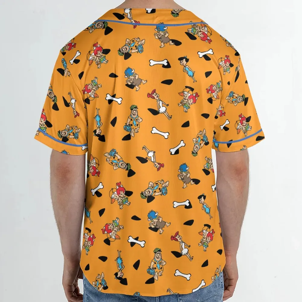 Stone Age The Flintstones Characters Unisex Baseball Jersey - 2
