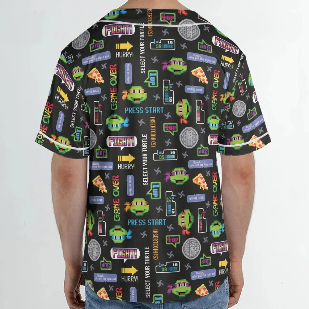 The TMNT Pixel Characters Unisex Baseball Jersey - 2