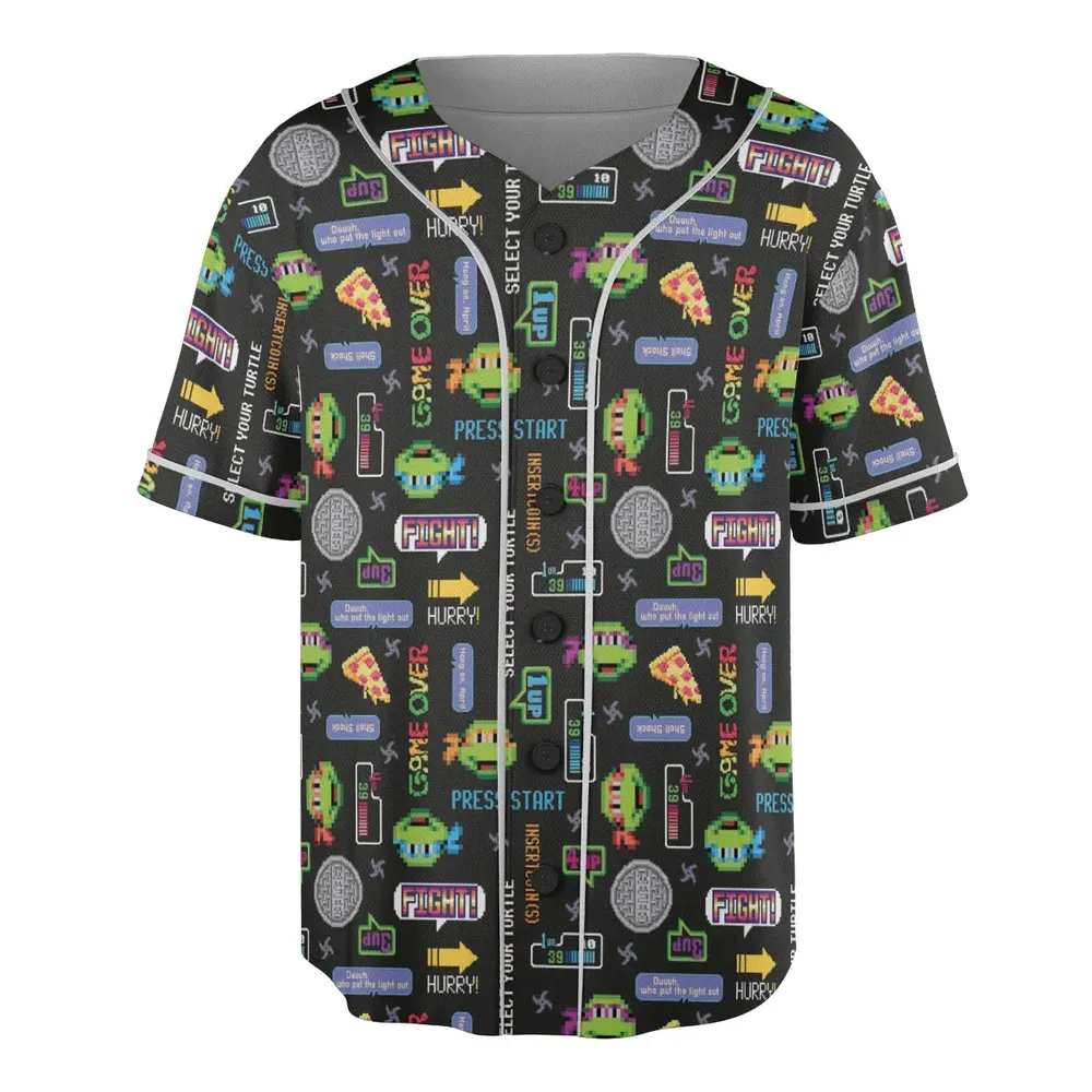 The TMNT Pixel Characters Unisex Baseball Jersey - 3