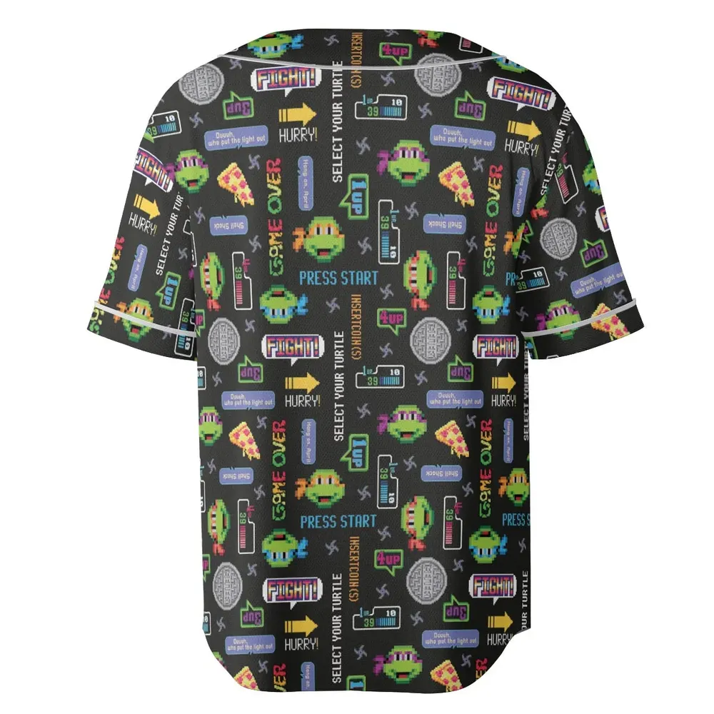 The TMNT Pixel Characters Unisex Baseball Jersey - 4