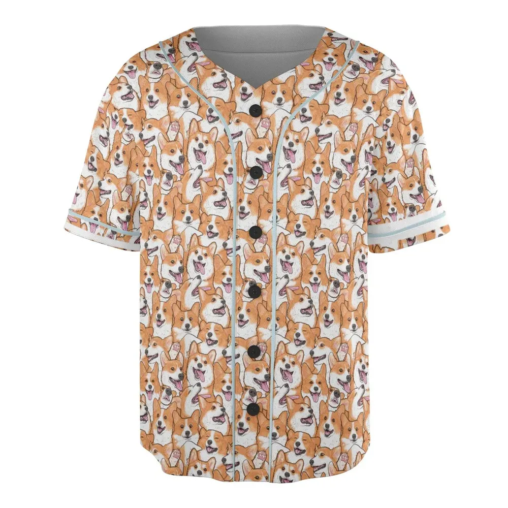 That's a lot of Corgi Unisex Baseball Jersey - 3