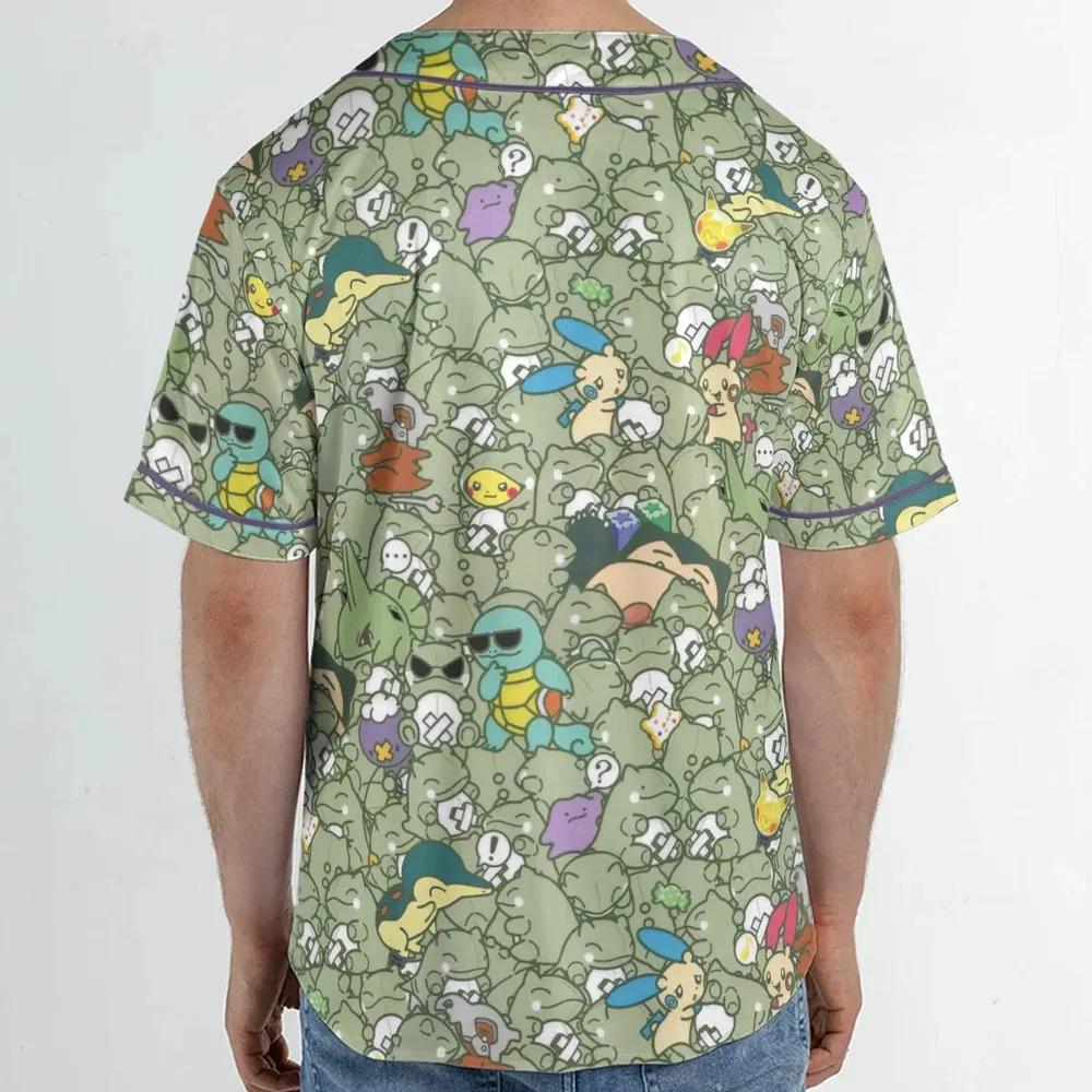 Epic Pokemon Pattern Unisex Baseball Jersey - 2