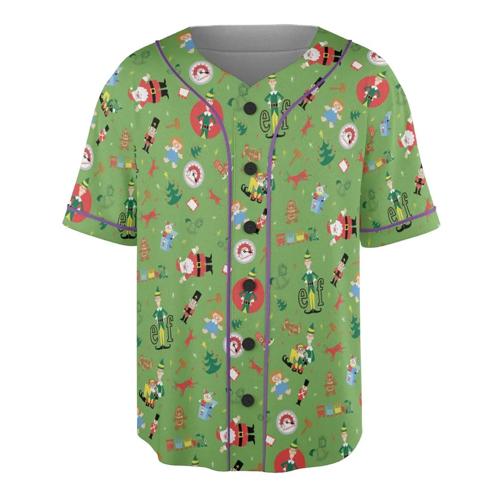 ELF Christmas Pattern Unisex Baseball Jersey - 3