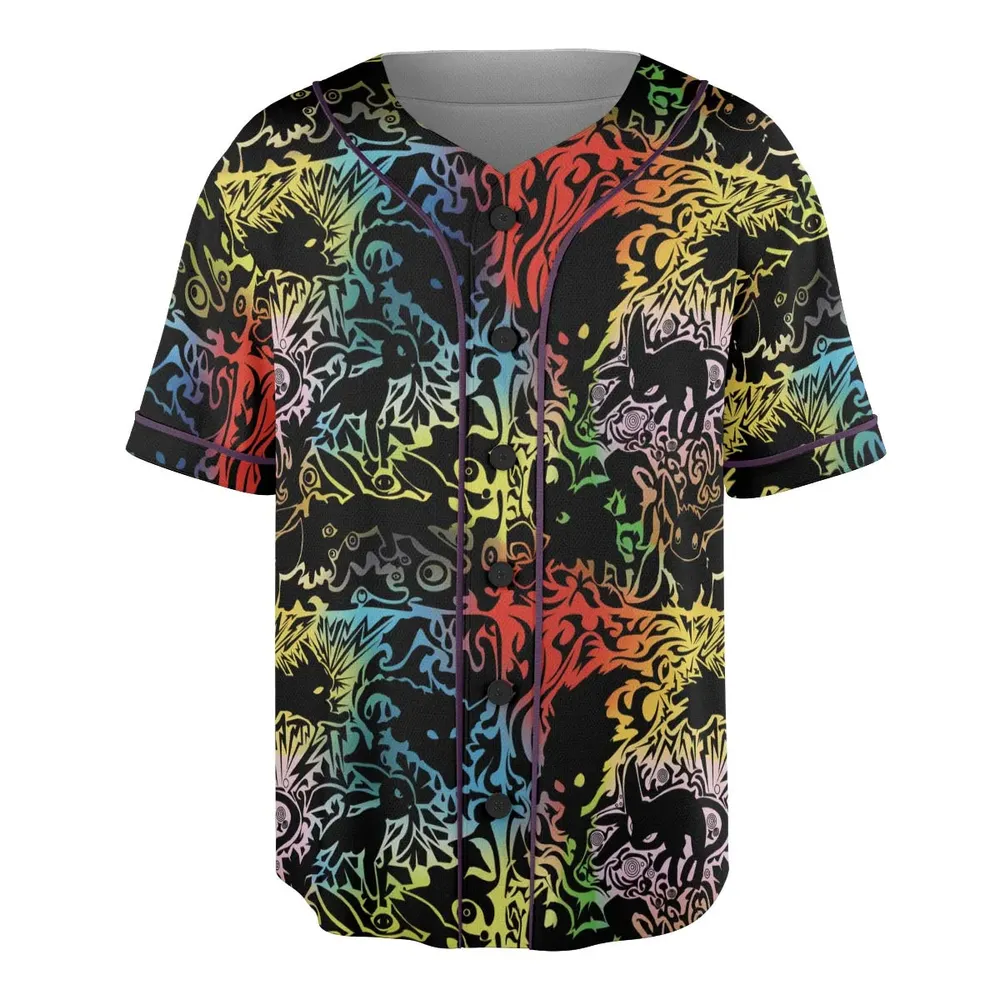 Eevee Pokemon Black Unisex Baseball Jersey - 3