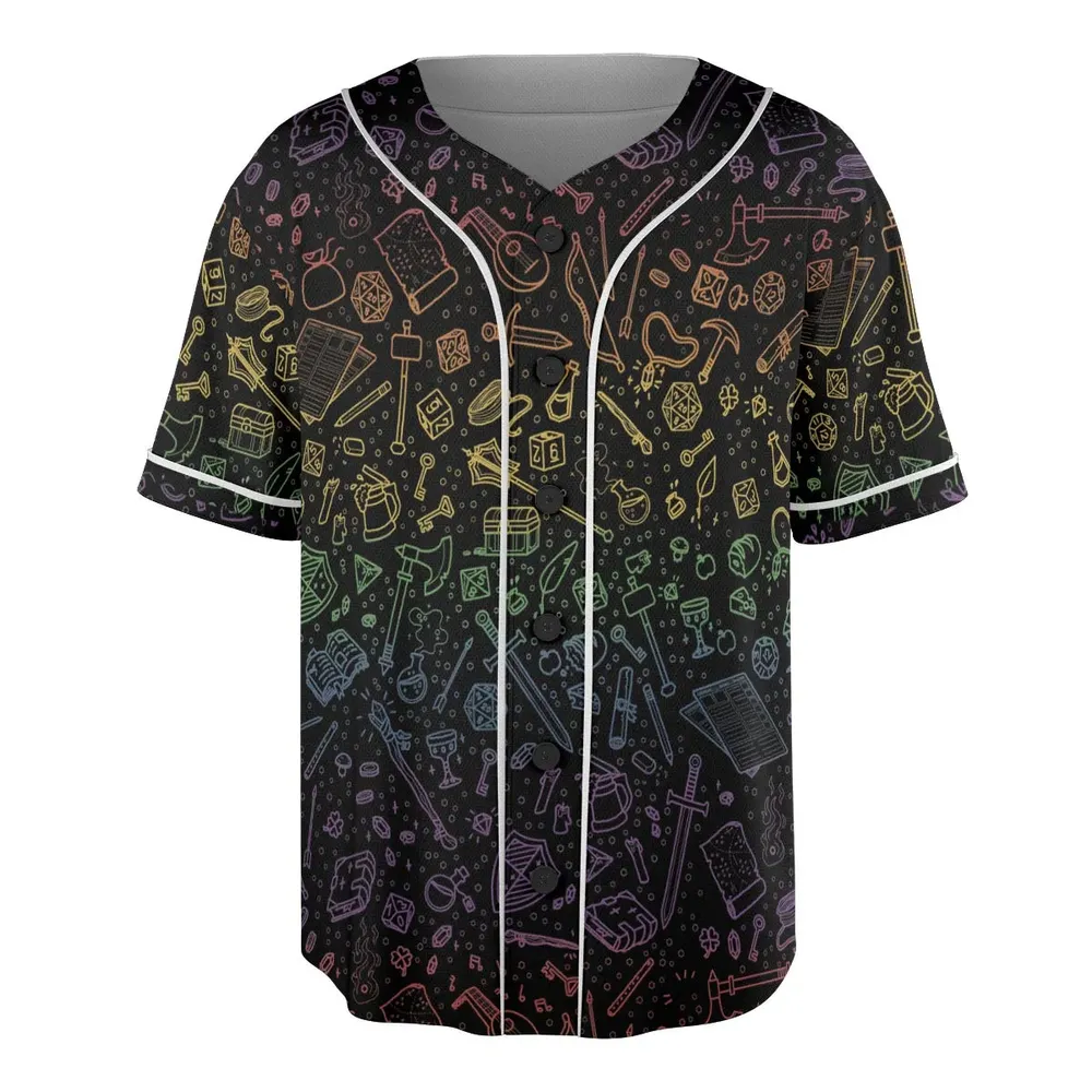 DnD Tabletop RPG Pattern Unisex Baseball Jersey - 3